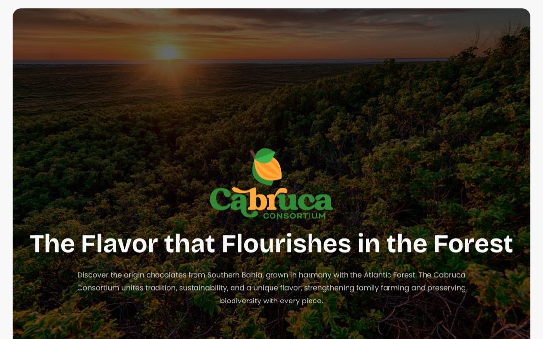 Site do Cabruca Consortium, chocolates finos de origem