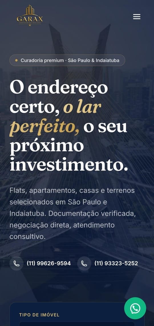 GARAX Imóveis no celular
